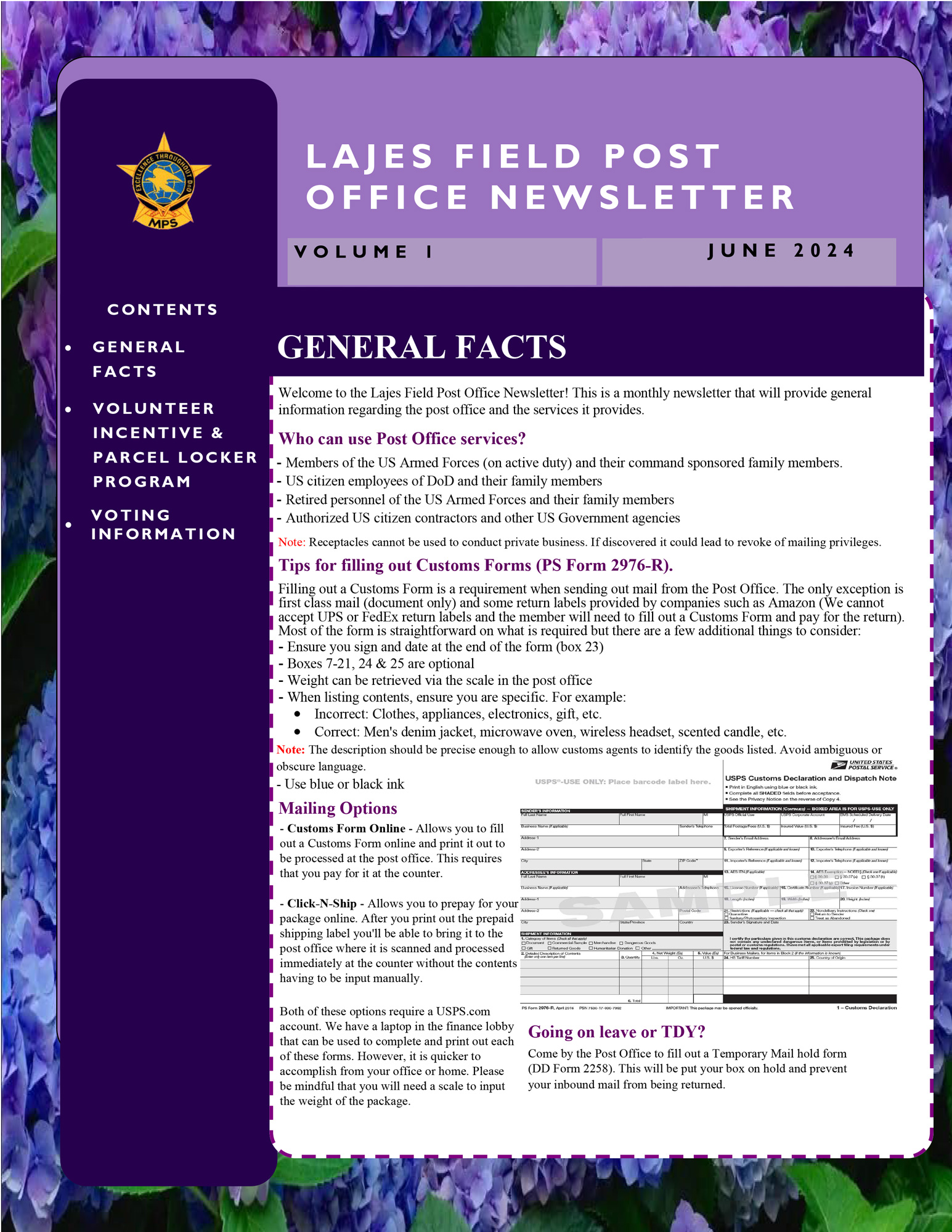 Post Office Newsletter June