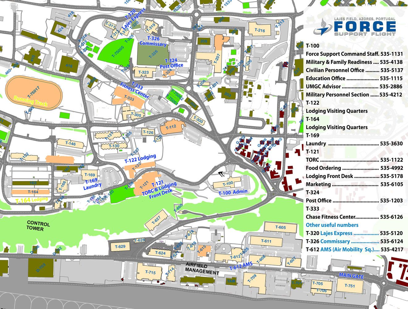 Force Support Facilities' Map