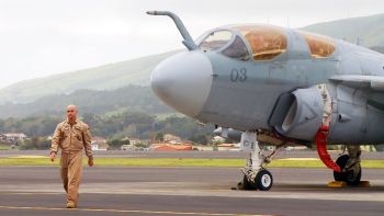 EA-6B Prowler Tactical Jamming Aircraft at Lajes Field, Azores