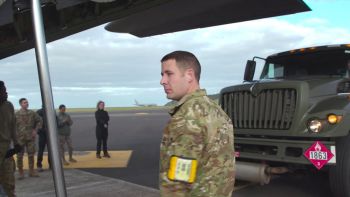 Lajes Airman Load a Fuel Truck on a C-130