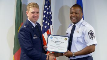 Enlisted Promotion Ceremony at Lajes Field, Azores.