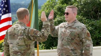 Officer Promotion Ceremony at Lajes Field, Azores.