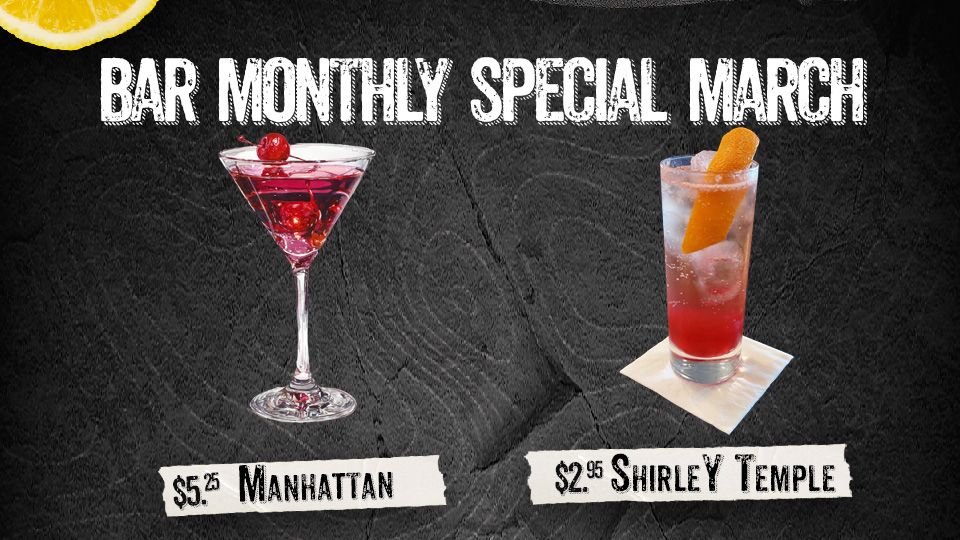 Bar Monthly Specials March
