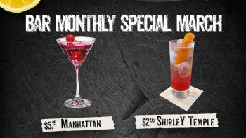 Bar Monthly Specials March