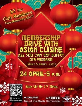 Membership drive with Asian Cuisine